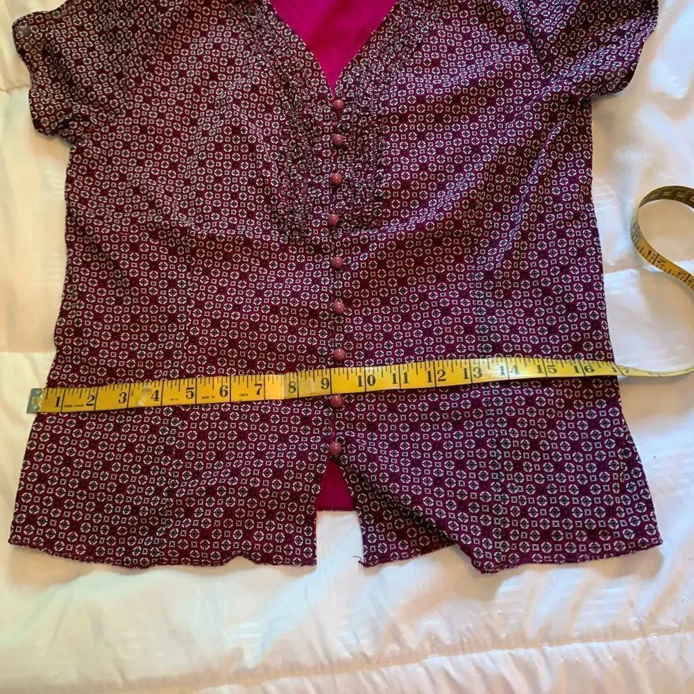 Pretty maroon Blouse, Size XL fits M - Picture 8 of 12